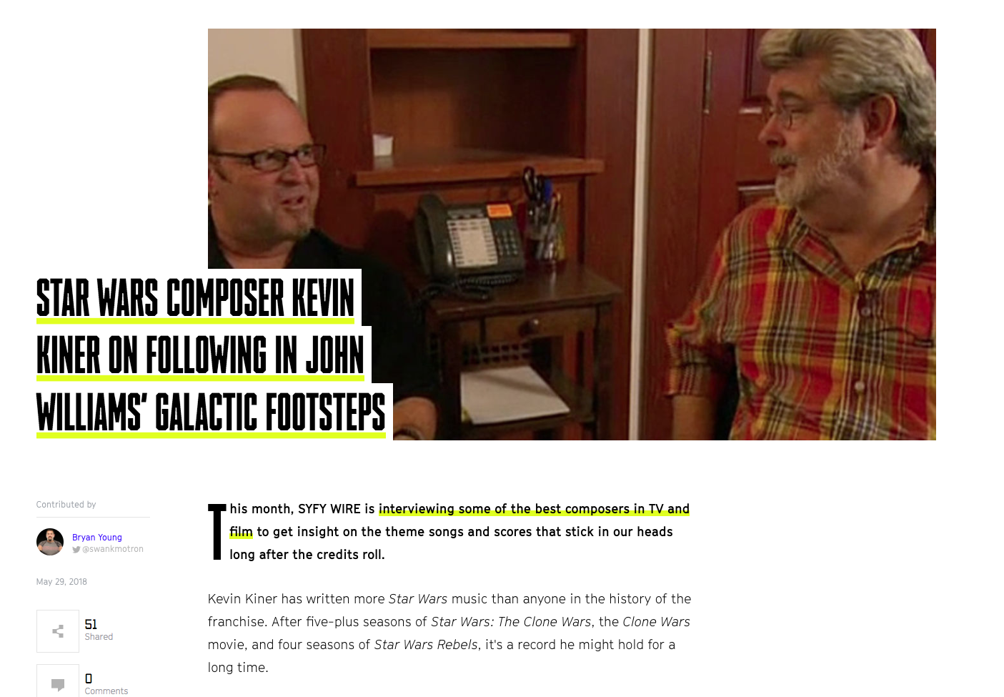 Star Wars Composer Kevin Kiner On Following In John Williams’ Galactic Footsteps